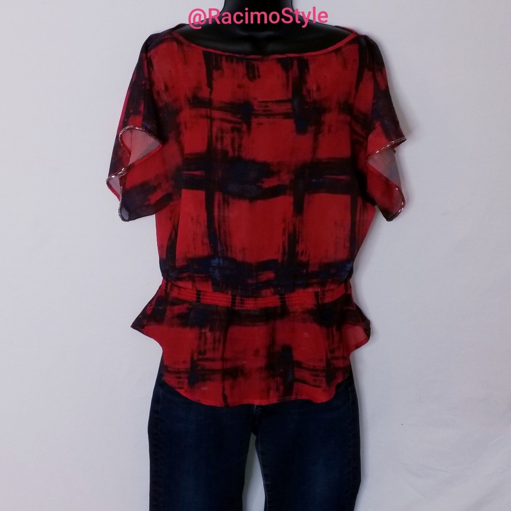 Rock & Republic, sheer embellished top, size XS